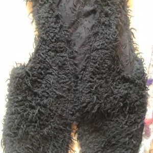 Free People Black Fuzzy Vest
